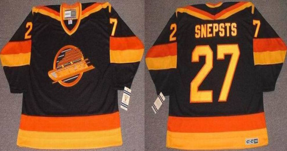 2019 Men Vancouver Canucks #27 Snepsts Black CCM NHL jerseys1